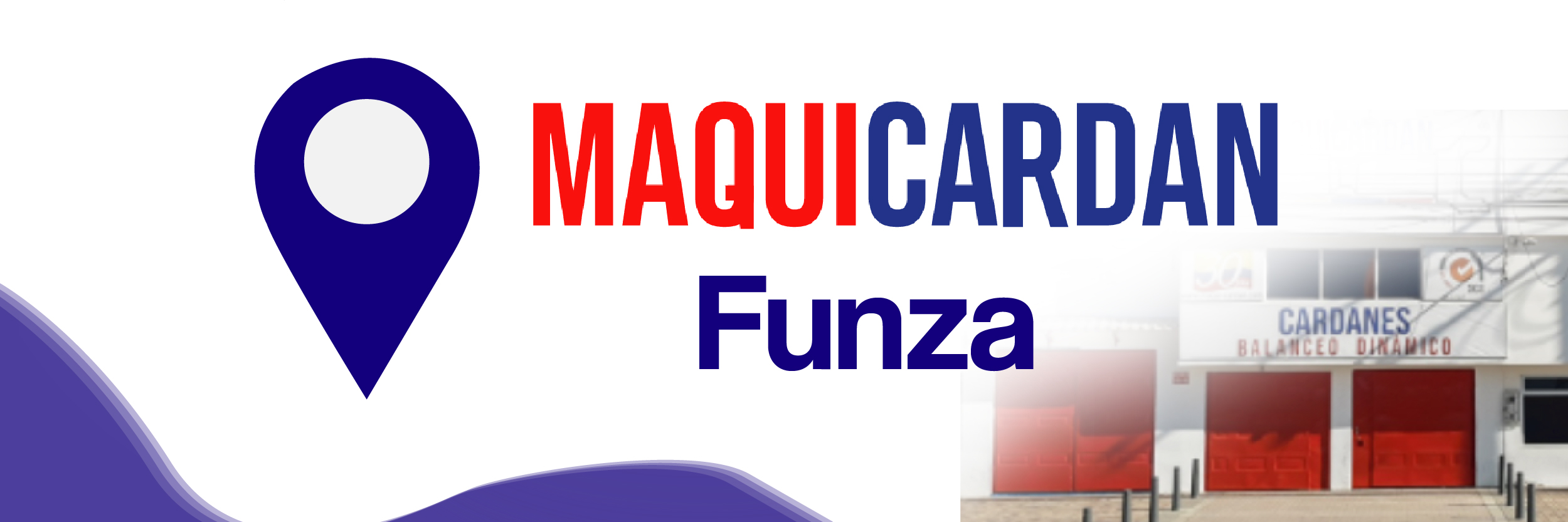 Logo de Maqui-Cardan S.A.S. junto a una imagen de la sede en Funza, Colombia, con el texto 'MAQUICARDAN Funza'.