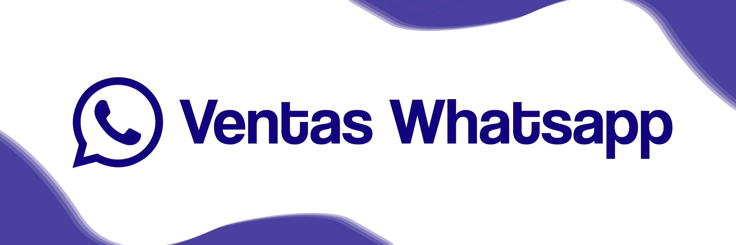 Banner promoting WhatsApp sales with the text 'Ventas Whatsapp' and a WhatsApp logo.